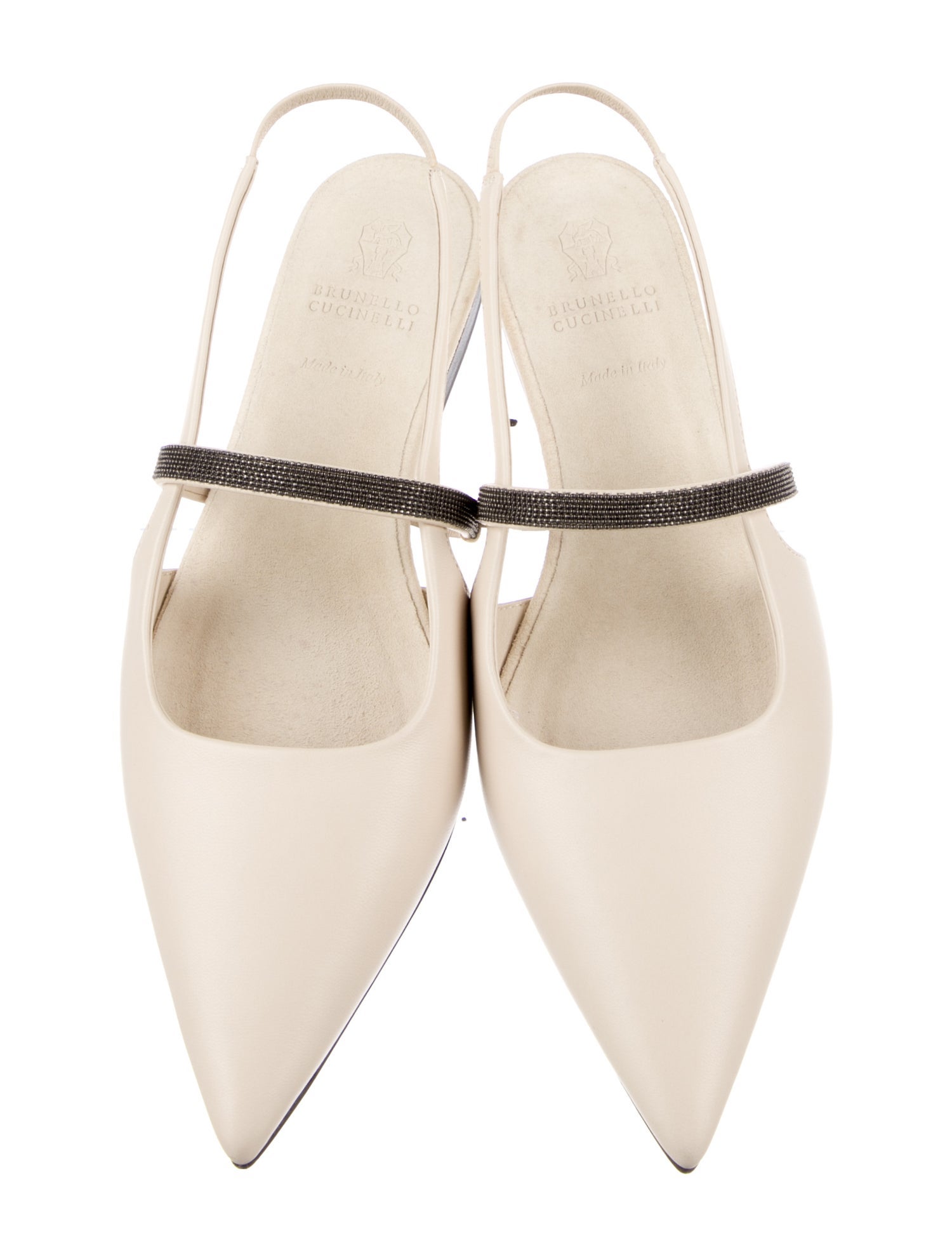 Brunello Cucinelli Leather Slingback Flats